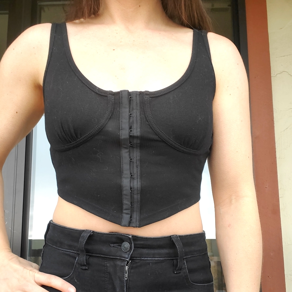 Corset Tank Hook and Eye Closure